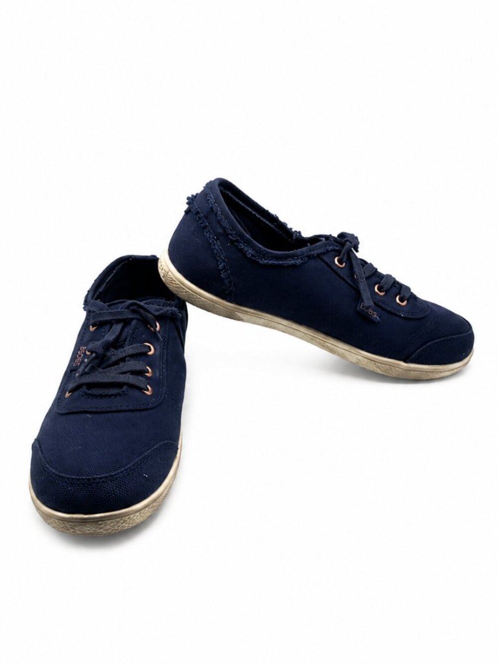 Skechers BOBS Memory Foam Navy Canvas Sneakers Size 7